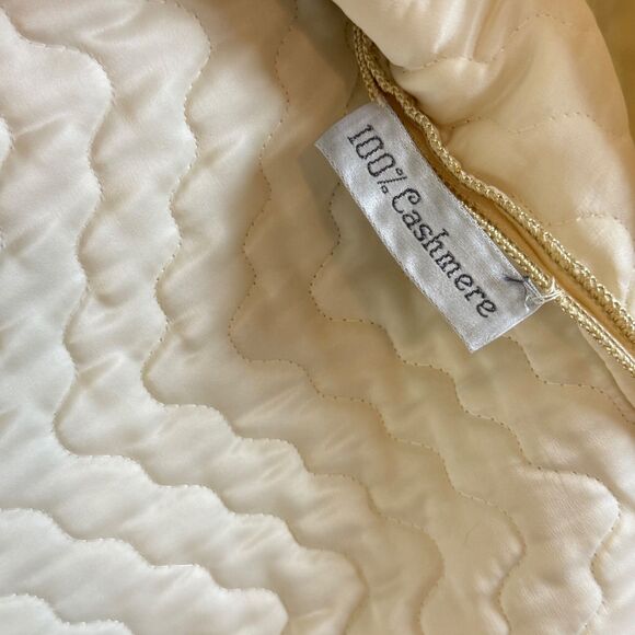 Fernando Sanchez Cashmere Vest Open Quilted Asian Style Top Cream Sz P Cheongsam - Picture 8 of 12